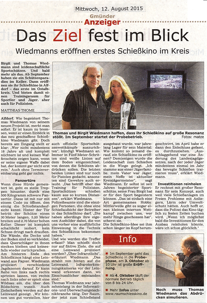 Gm&uuml;nder Anzeiger vom 12. August 2015