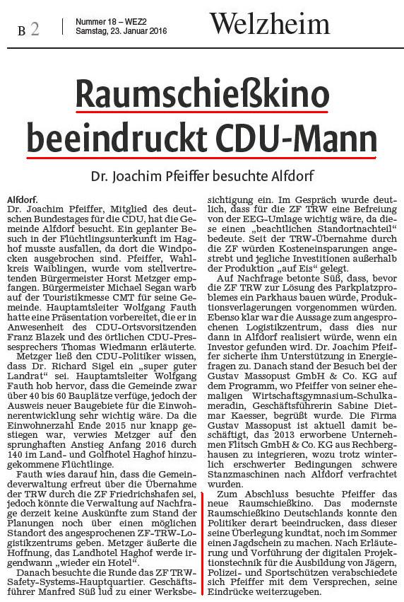 Welzheimer-Zeitung 23. Januar 2016