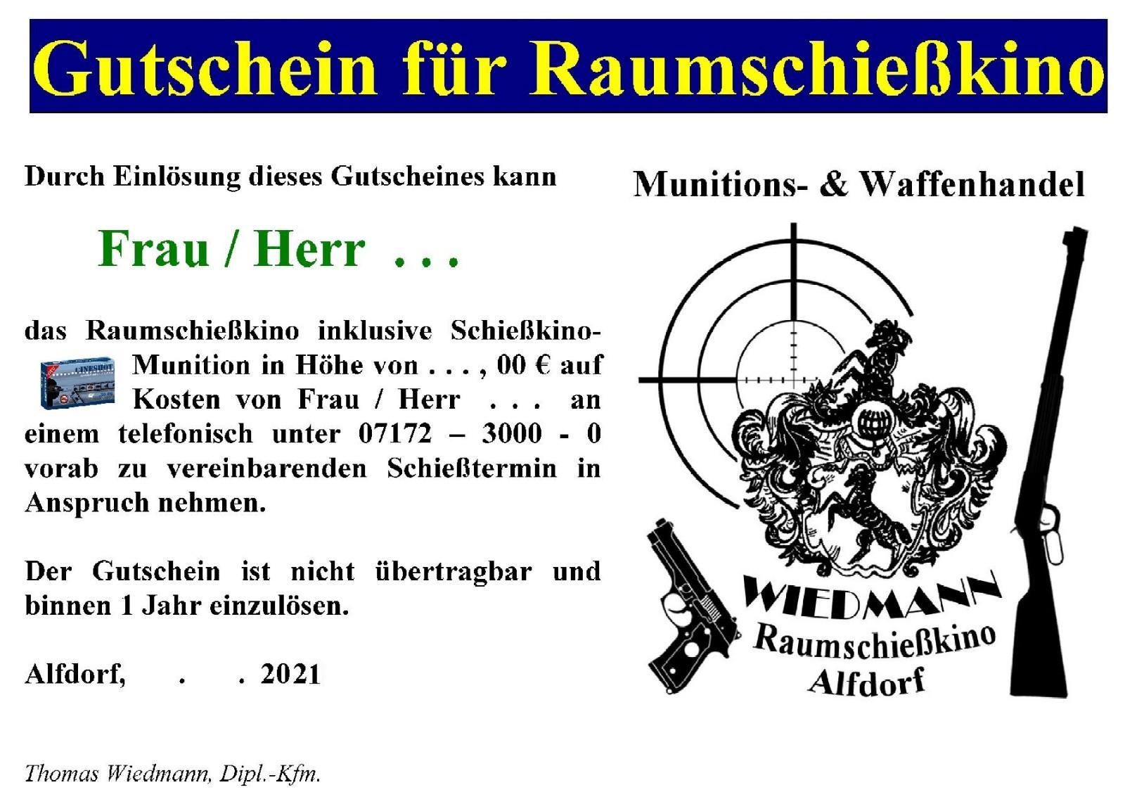 Gutschein WIEDMANN Raumschie&szlig;kino Alfdorf