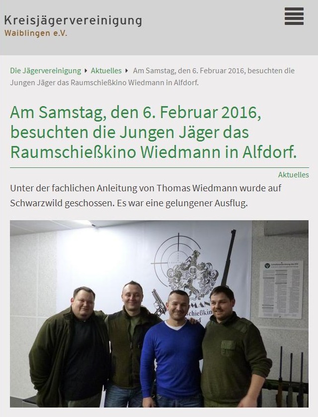 Besuch der Jungen J&auml;ger der KJV Waiblingen