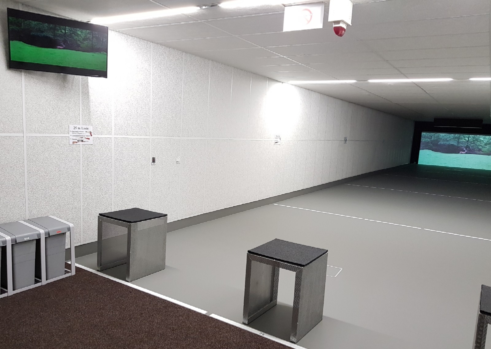 Blick von der 25 m Linie auf Projektionsfläche